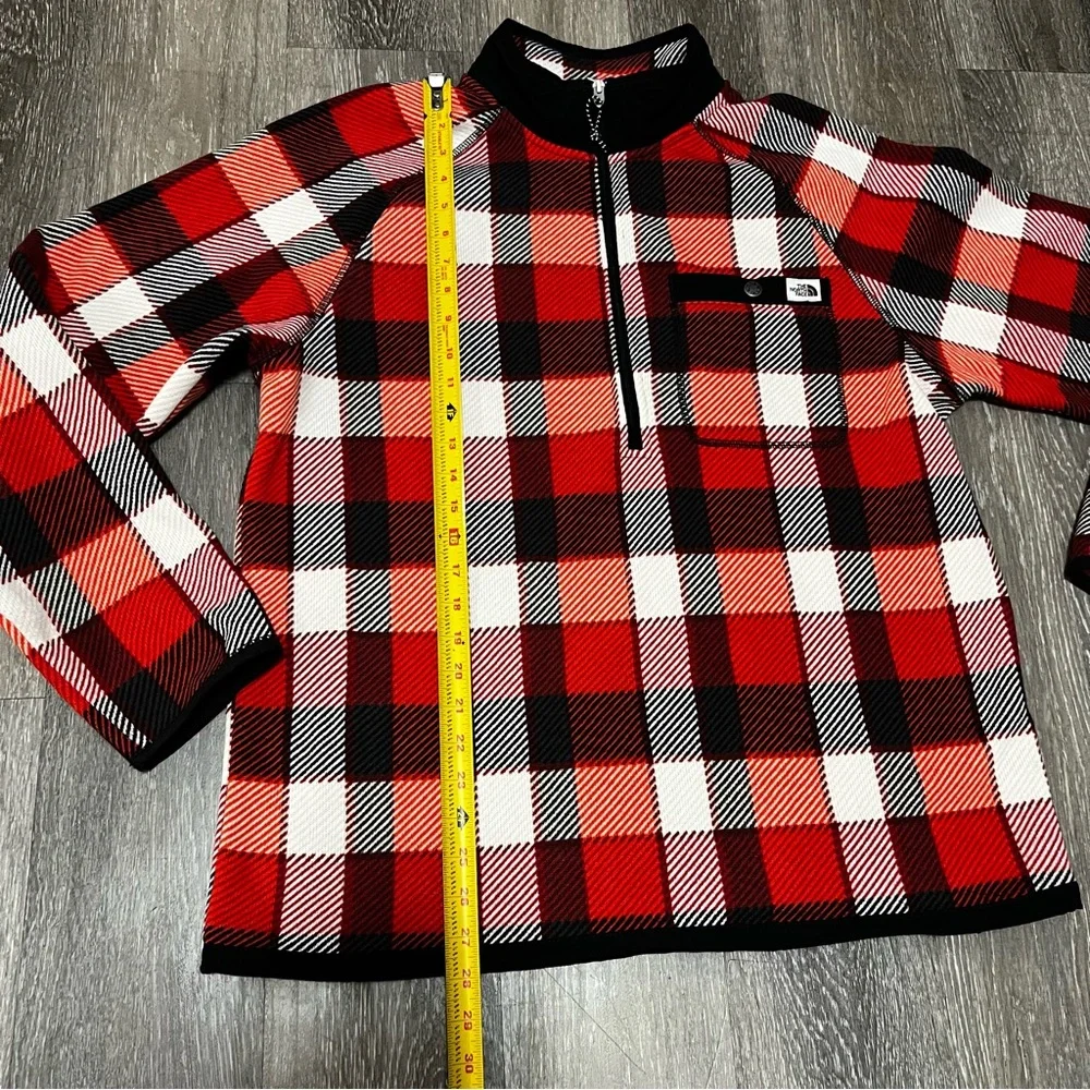 NWOT The North Face Men's Gordon Lyons Red Black Plaid 1/4‎ Zip Size Large